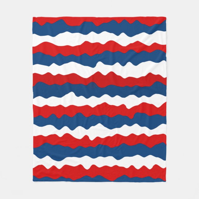 Cobertor De Velo Padrão vermelho, branco e azul (Frente)