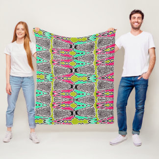 Cobertor De Velo Padrão Vibrante de Arte Folclórica Geométrica Flor