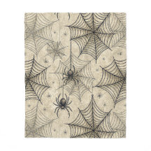 Padrão Vintage de Aranhas e Teias de Halloween