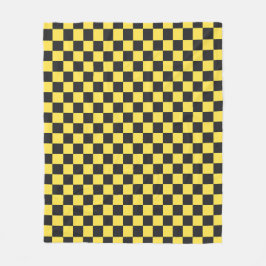 Cobertor De Velo Padrão xadrez amarelo e preto
