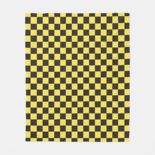 Cobertor De Velo Padrão xadrez amarelo e preto