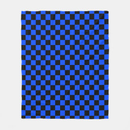 Cobertor De Velo Padrão xadrez azul e preto
