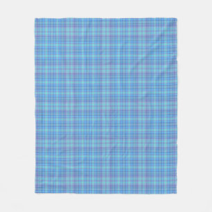 Cobertor De Velo Padrão Xadrez Azul Pastel