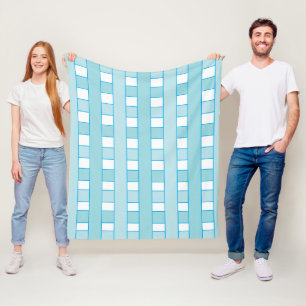 Cobertor De Velo Padrão Xadrez Azul Quadriculado