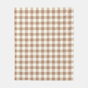 Cobertor De Velo Padrão Xadrez Boho Gingham Bege Marrom