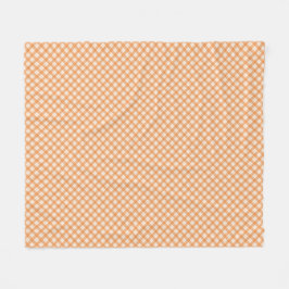 Cobertor De Velo padrão xadrez laranja e branco