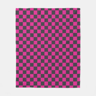 Cobertor De Velo Padrão xadrez magenta e fumaça