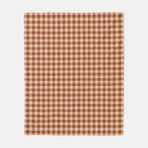 Cobertor De Velo Padrão Xadrez Marrom Simples Gingham Rústico