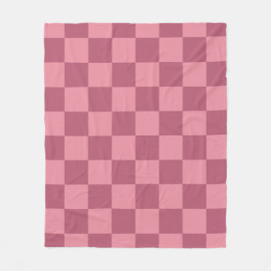 Cobertor De Velo Padrão Xadrez Rosa Minimalista