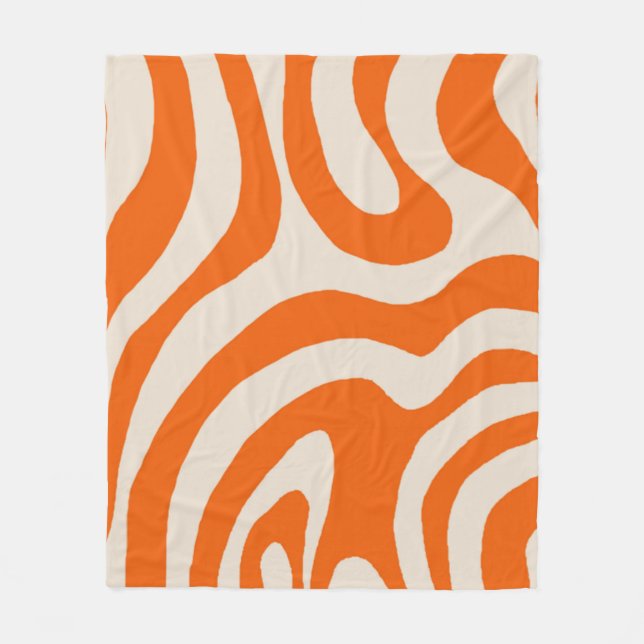 Cobertor De Velo Padrão Y2K do Fluxo Líquido Laranja (Frente)