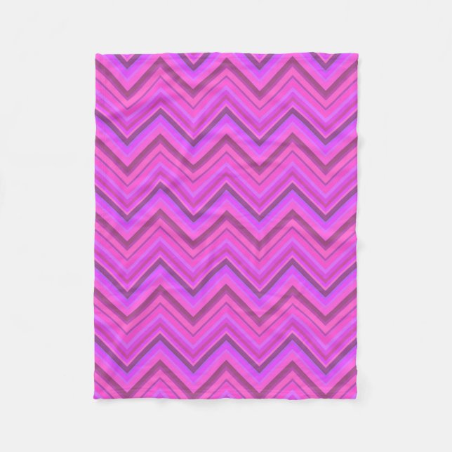 Cobertor De Velo Padrão zigzag de listras rosa (Frente)