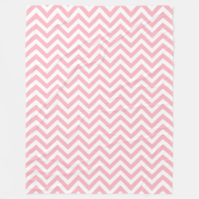 Cobertor De Velo Padrão ZigZag grande, cor-de-rosa e branco (Frente)