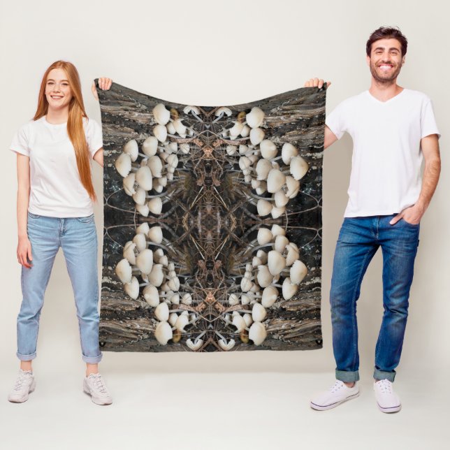 Cobertor De Velo Padrões Abstrato naturais de Cogumelos Selvagens B (In Situ)