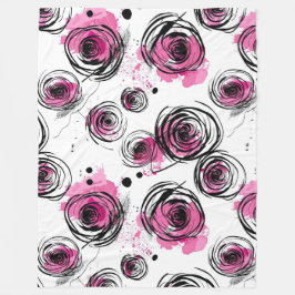 Cobertor De Velo Padrões de abstrato Inky Petals