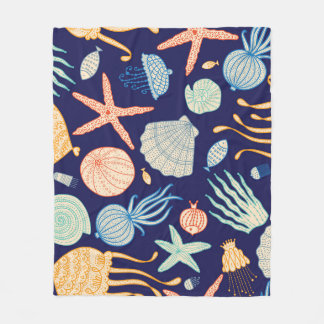 Cobertor De Velo Padrões de Algas de Peixes-Jellyfish