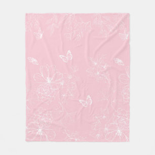 Cobertor De Velo Padrões de Flores Rosa, Floral, Padrão, Minimalist