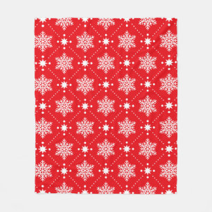 Cobertor De Velo Padrões de Natal De Flocos De Neve Vermelhos E Br