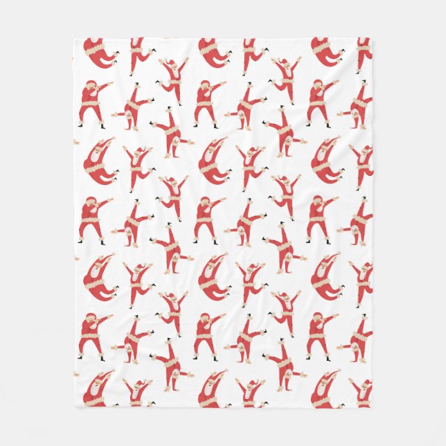 Cobertor De Velo Padrões de Natal Divertidos para Papais noeis Dabb (Frente)