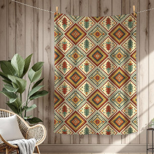 Cobertor De Velo Padrões Étnicos autênticos tribais de cobre verde