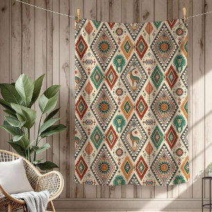 Cobertor De Velo Padrões Étnicos autênticos tribais de cobre verde