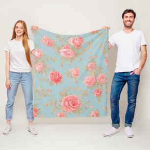 Cobertor De Velo Padrões Florais de Rosas Rosa