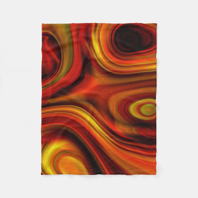 Cobertor De Velo Padrões Laranja e Amarelo de Fiery (Frente)