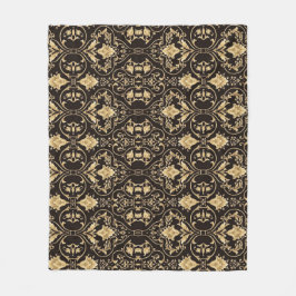 Cobertor De Velo Padrões Luxuosos Pretos De Folha.