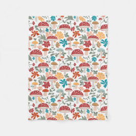Cobertor De Velo Padrões modernos de Cogumelos e Meio século Floral
