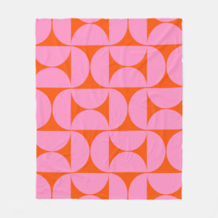 Cobertor De Velo Padrões Modernos De meio século Rosa E Laranja