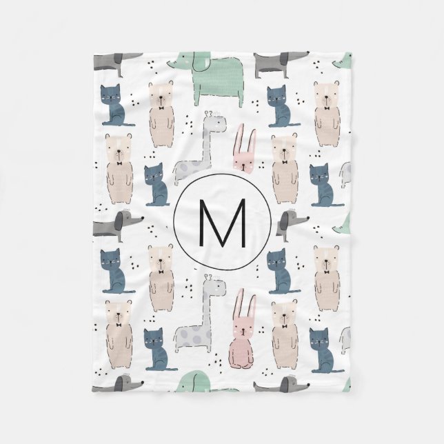 Cobertor De Velo Padrões para o bebê de pastel bonito (Frente)