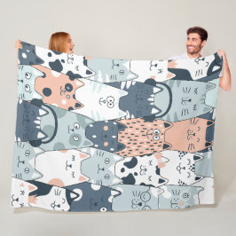 Cobertor De Velo Padrões sem costura para gatos bonitos