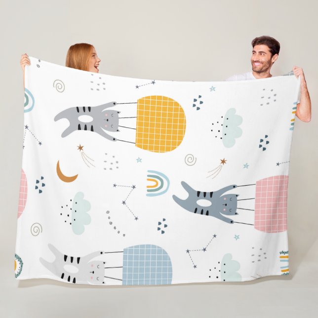 Cobertor De Velo Padrões sem costura para gatos bonitos (In Situ)