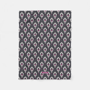 Cobertor De Velo Padrões tribais ikat preto e roxo chiques
