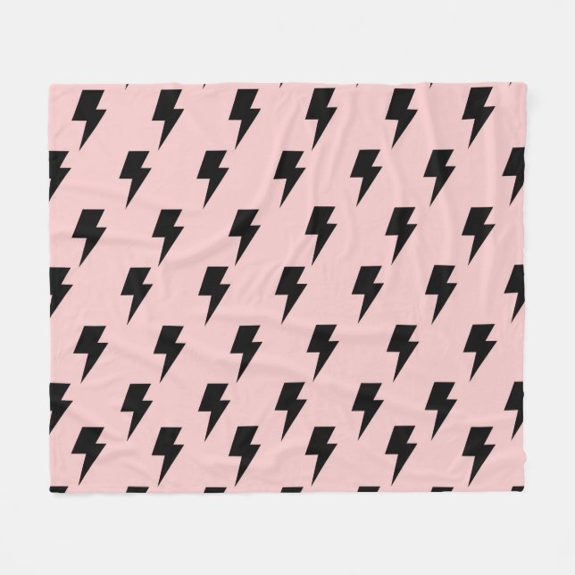 Cobertor De Velo Padrões Y2K do Fundo Rosa de Luz Preta (Frente (Horizontal))