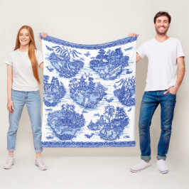 Cobertor De Velo Pagoda Asiática de Vintage Azul Selvagem