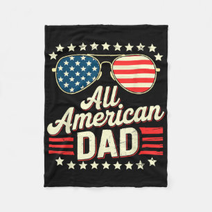 Cobertor De Velo Pai Americano Retro Bandeira EUA Óculos 4 de Julho