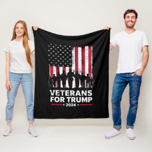 Cobertor De Velo Pai Avô Veteranos Para Trump 2024 Bandeira America
