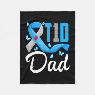 Cobertor De Velo Pai com DTD diabetes tipo 1 fita azul-cinza de con