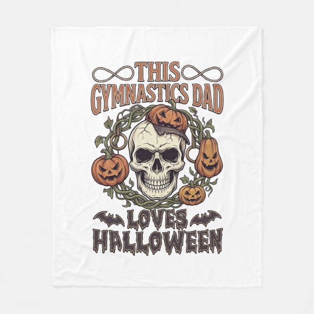 Cobertor De Velo Pai de Ginástica Ama Halloween Caveira Abóboras Mo (Frente)