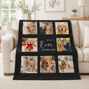 Cobertor De Velo Pai do Golden Retriever Foto Colagem