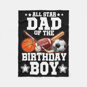 Cobertor De Velo Pai Estrela do Menino de Aniversário Basquete Fute