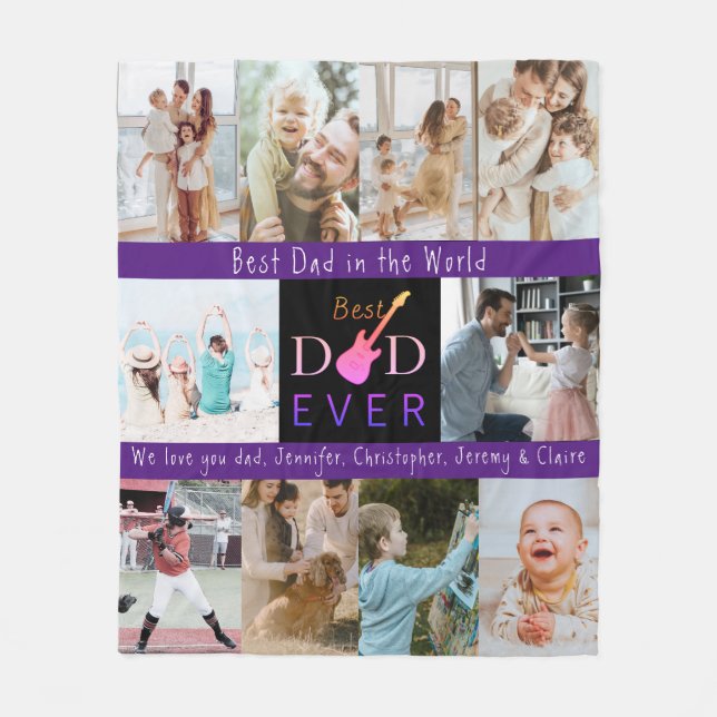 Cobertor De Velo Pai Multi-Photo Best Nunca Moderno (Frente)