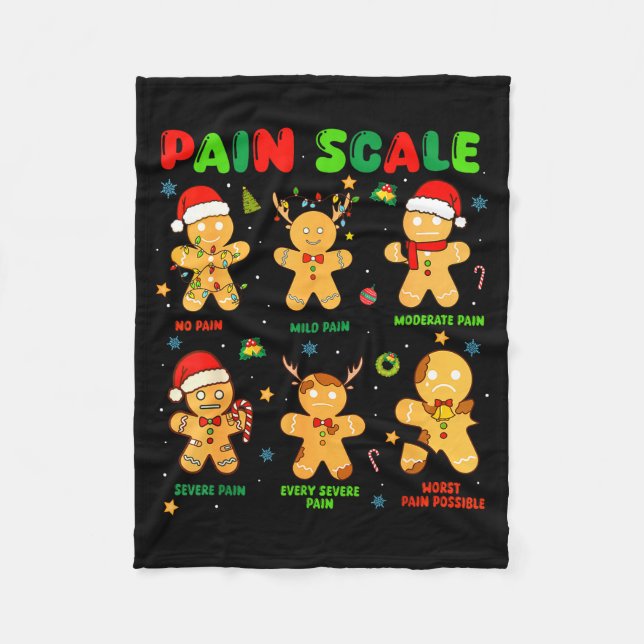 Cobertor De Velo Pain Scale Funny Gingerbread Man Christmas Nurse H (Frente)