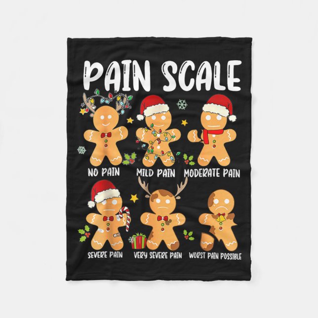 Cobertor De Velo Pain Scale Gingerbread Trauma Nurse Christmas Nurs (Frente)