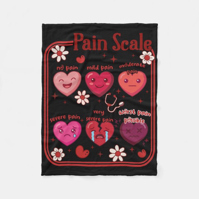 Cobertor De Velo Pain Scale Heart Candy Trauma Nurse Triage Valenti (Frente)