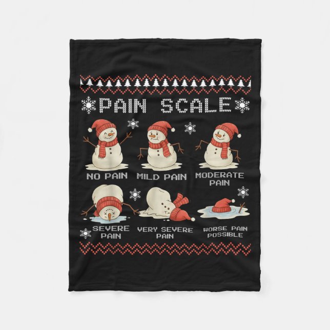 Cobertor De Velo Pain Scale Snowman Pain Essment Trauma Nurse Ugly  (Frente)