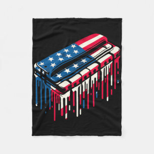 Cobertor De Velo Paint Dripe Harmonica Americana Bandeira 4 de julh