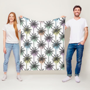 Cobertor De Velo Paint Drop Palm Tree Patterno