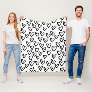 Cobertor De Velo Paint Stroke Heart Pattern