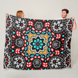 Cobertor De Velo País Oeste Boho Chic Elegant Red e Aqua